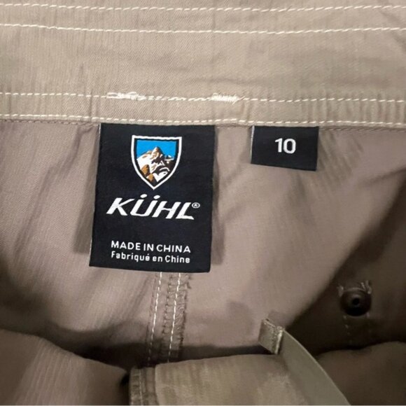 KUHL Outdoor Tan Hiking Shorts | Snap Button, Zip & Drawstring | Women’s Sz 10 - Picture 4 of 10